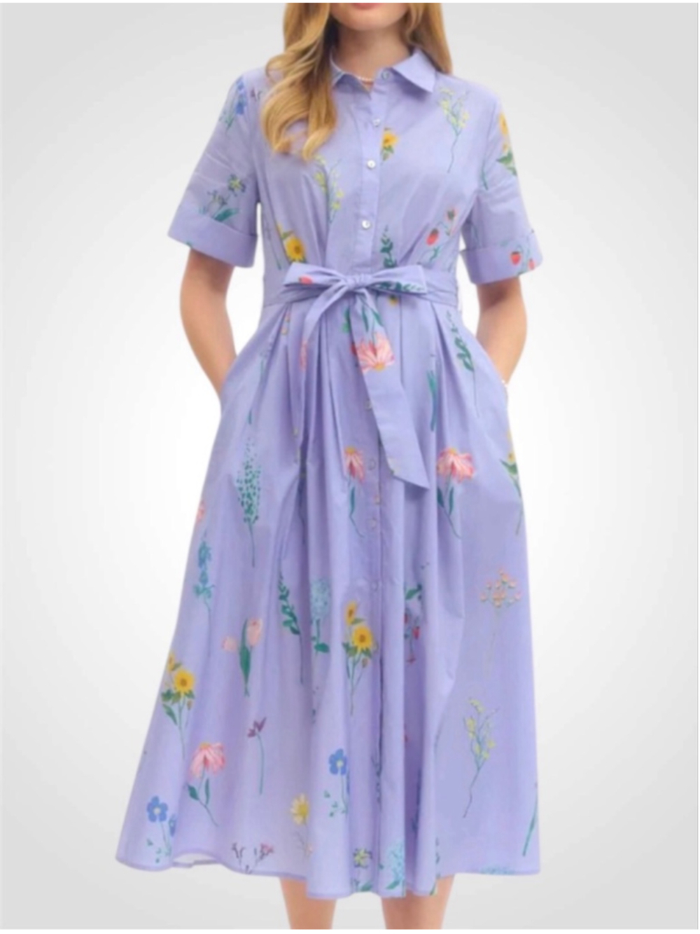 Entro Remington Floral Print Midi Dress Size S